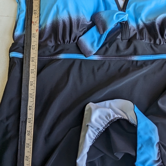 Xuanfei Women's One piece swimsuit size 4XL gradient print ruffles hem Q-1 - Picture 8 of 10